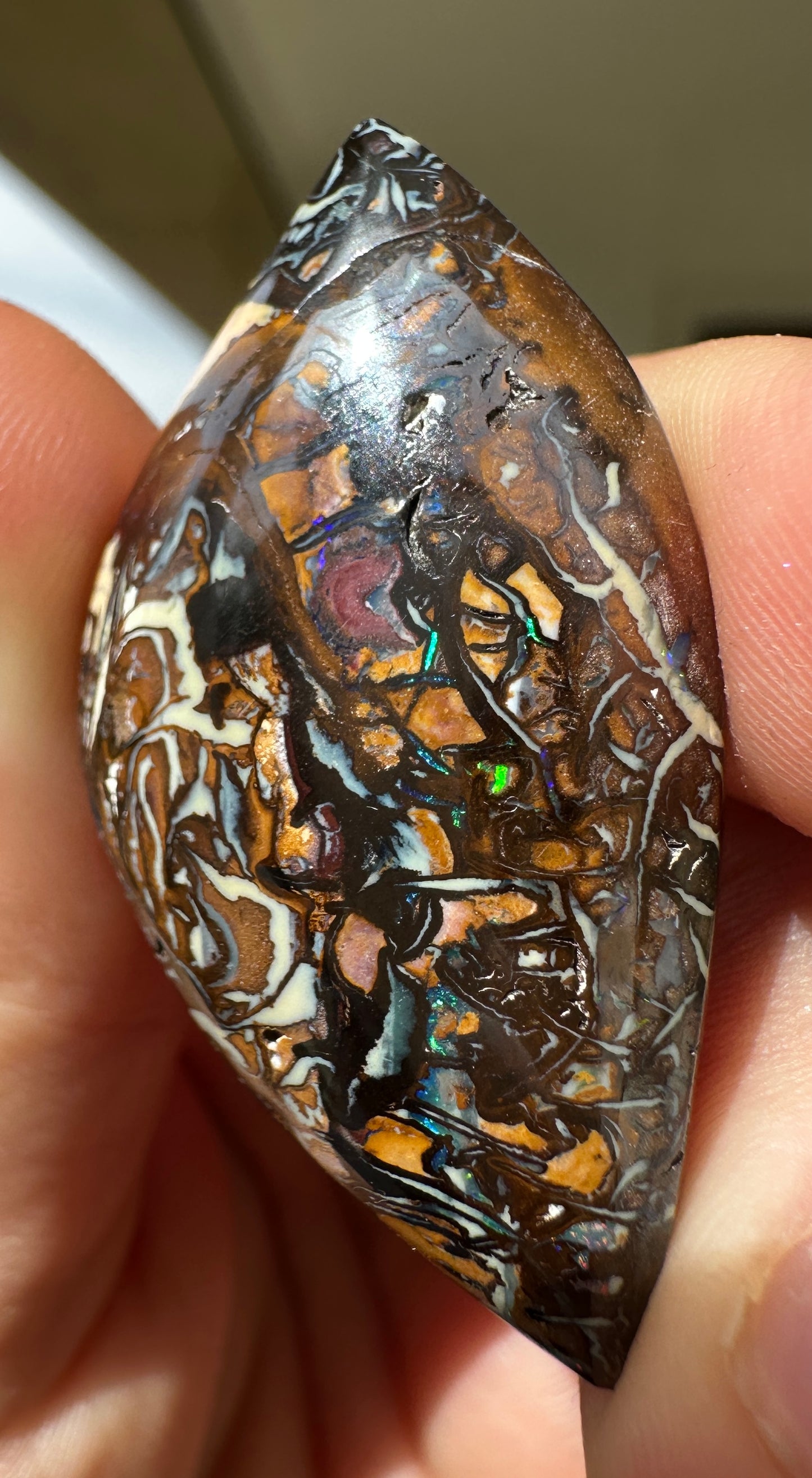 Opal Essence Queensland Boulder opal cut stone pendant or ring 47.36 cts