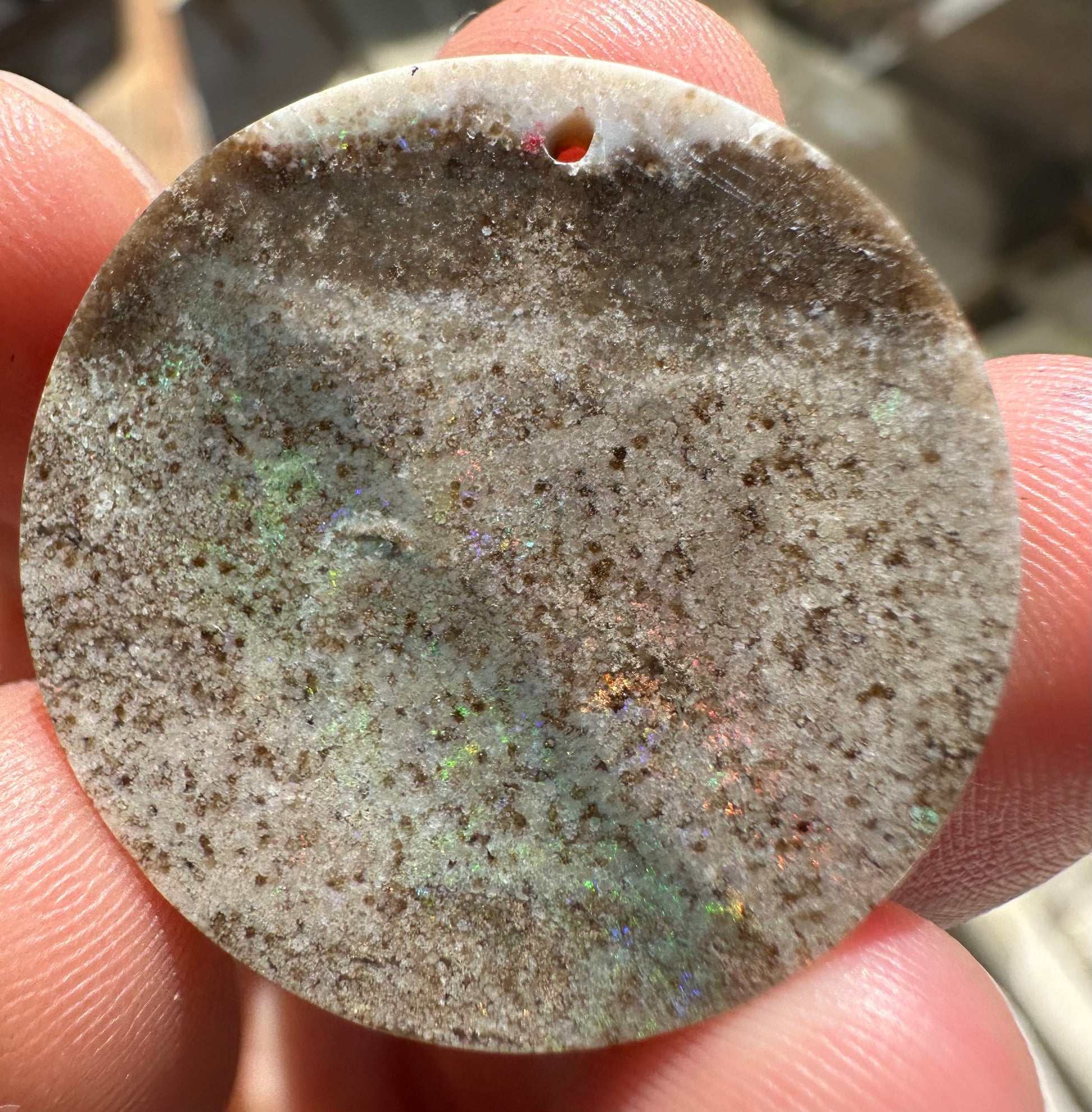 Australian Treated Andamooka Matrix Drilled Pendant opal 27 cts