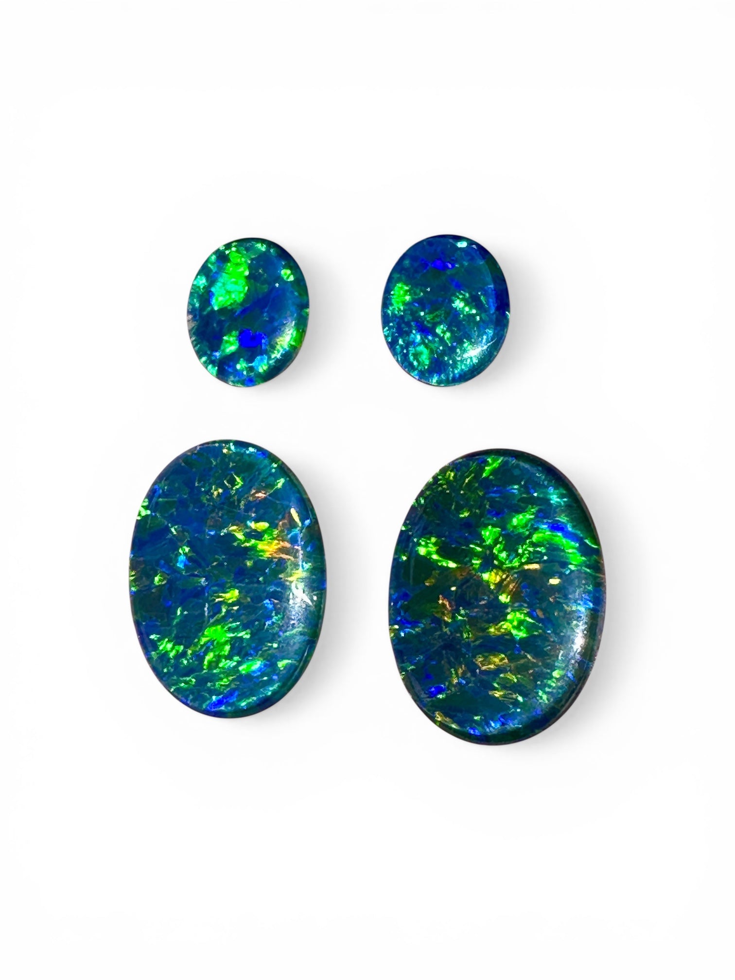 Australian Opal gem grade triplet multicoloured loose earring matching set 17.40 cts
