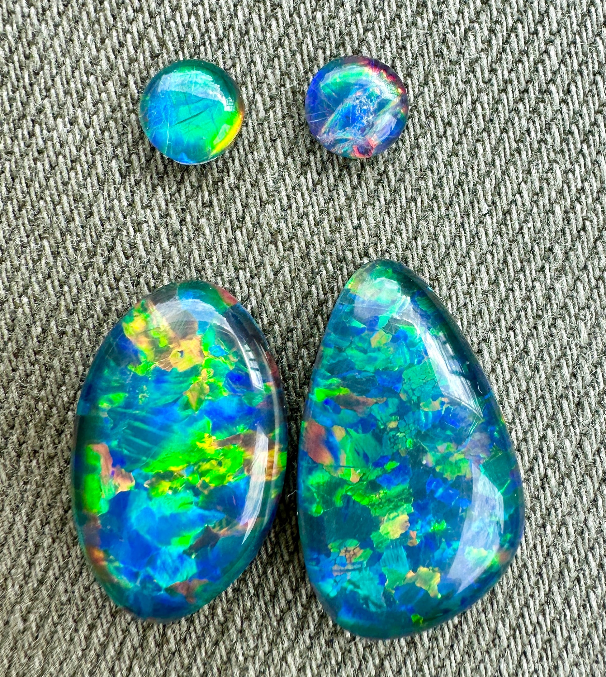 Australian Opal triplet multicoloured loose earring set 10.44 cts