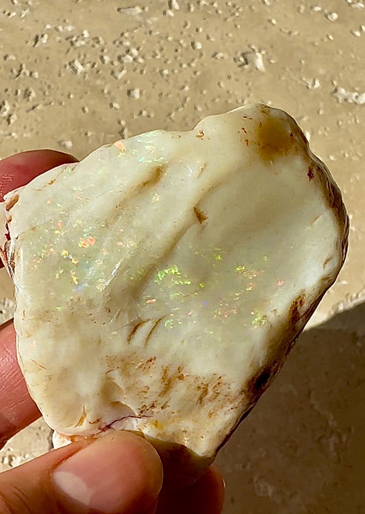 Huge Coober Pedy Rough Opal 95.47g - White Base Multi-Colour South Australia