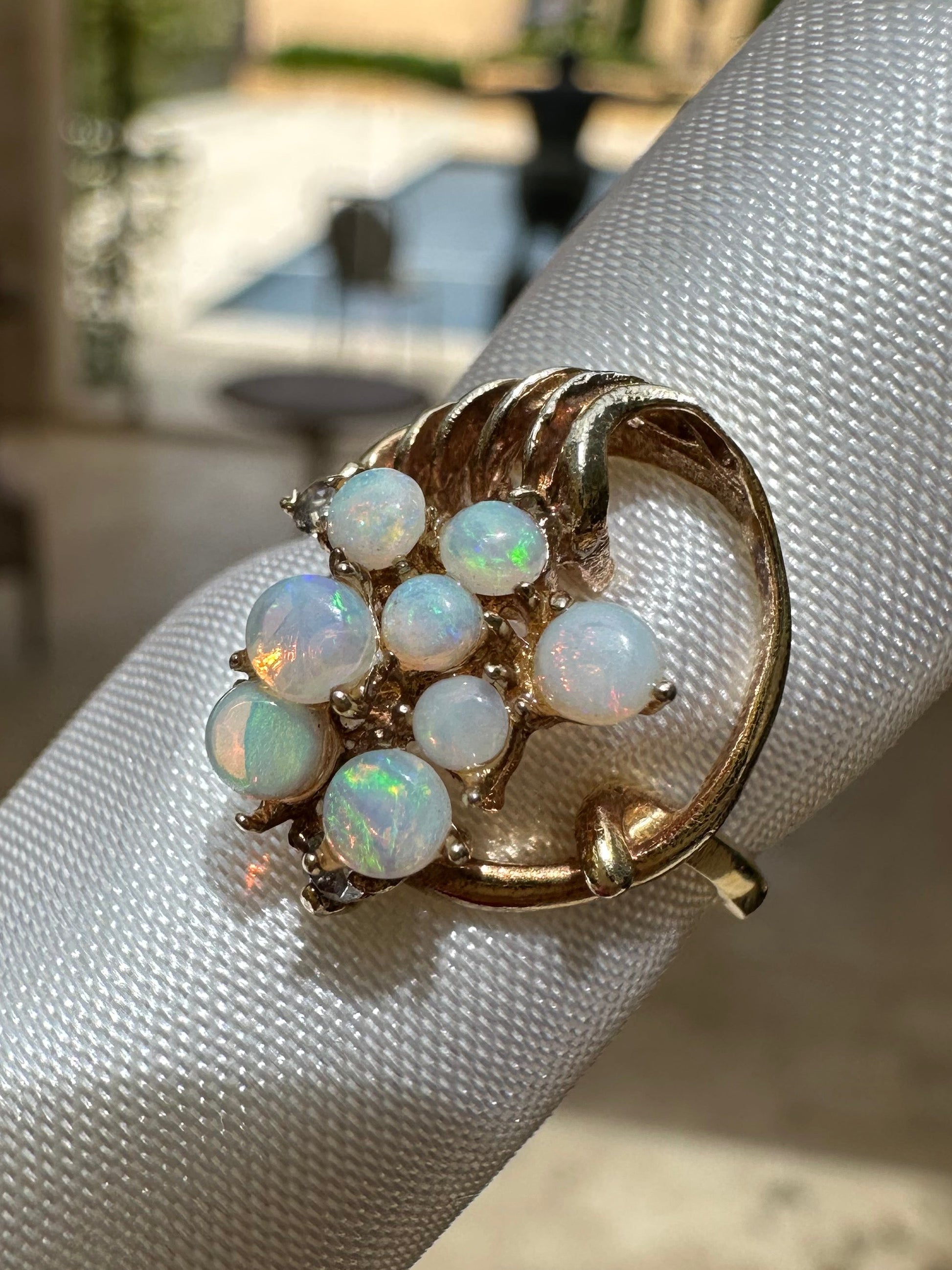 Australian opal ring Gold Plated size 5.75