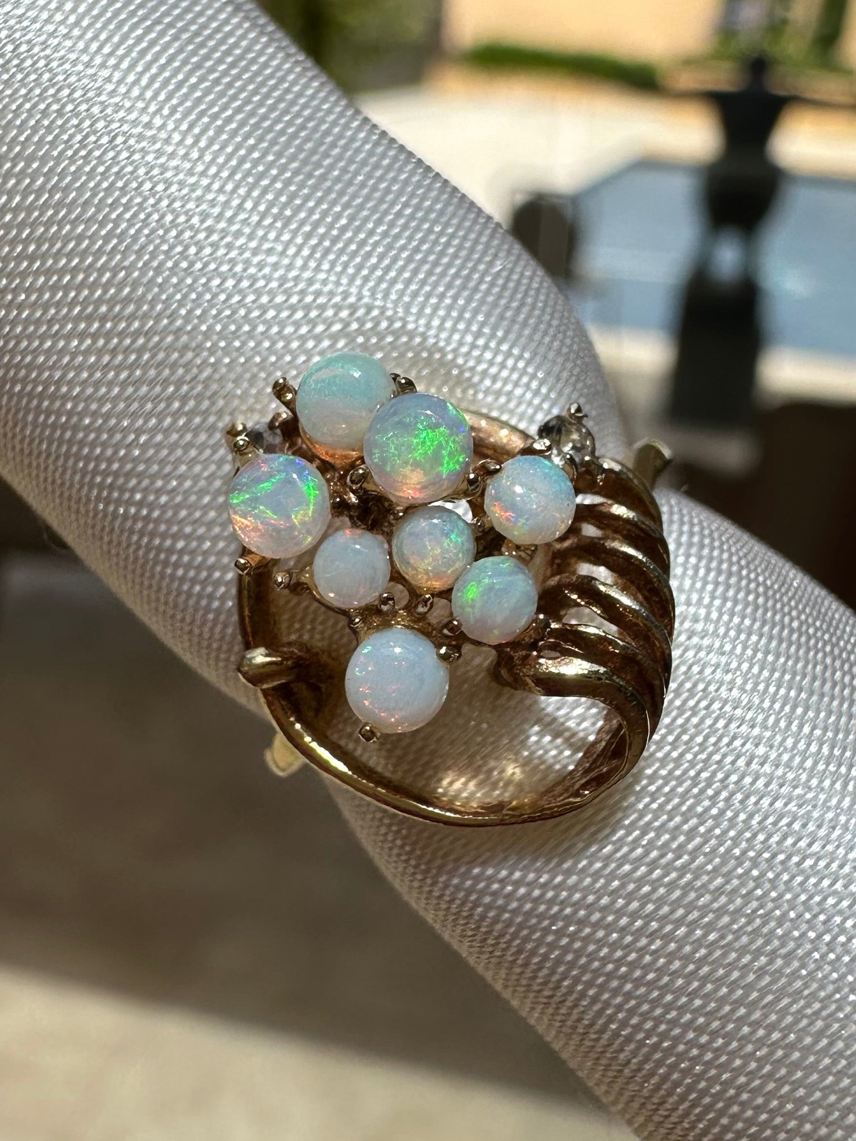 Australian opal ring Gold Plated size 5.75