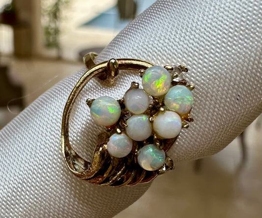 Australian opal ring Gold plated size 5.25