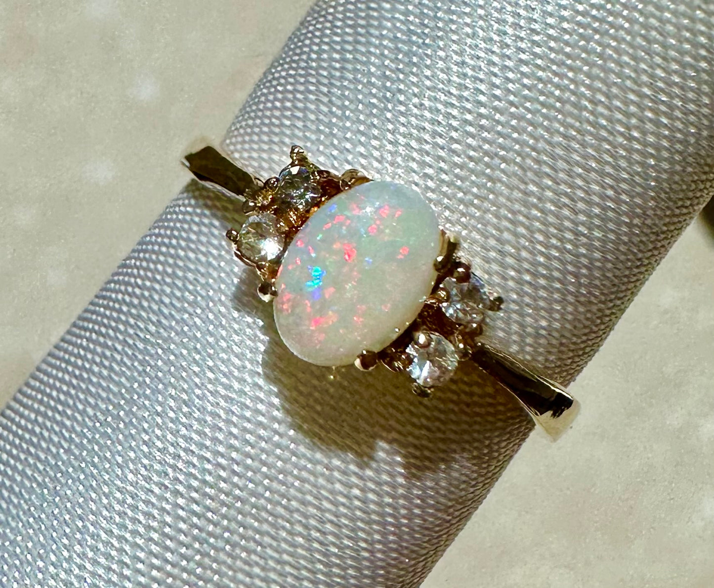 Australian opal ring Gold plated size 7.25