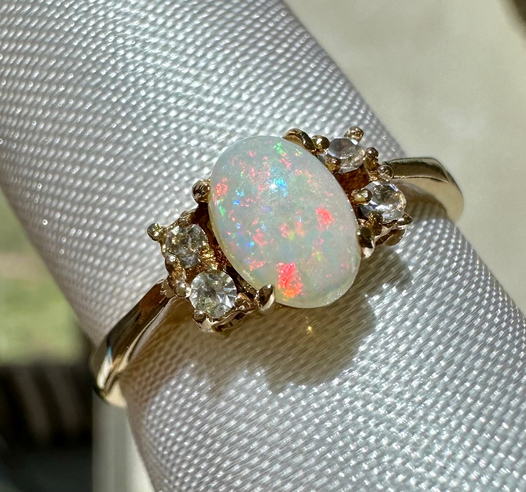 Australian opal ring Gold plated size 7.25