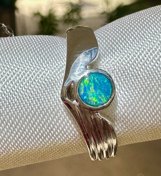 Australian opal ring Sterling Silver size 5.75