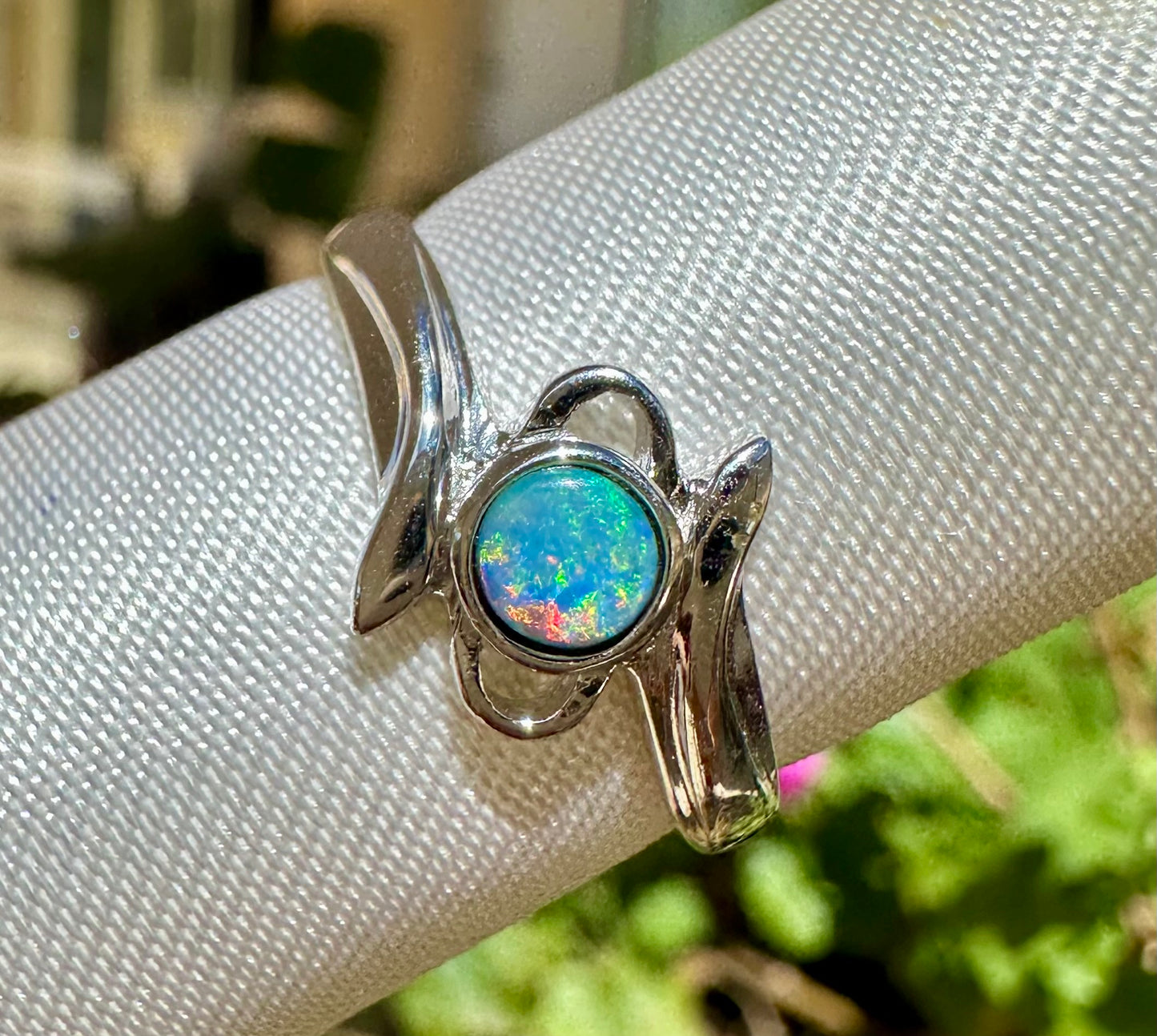 Australian opal ring Sterling Silver size 7.5