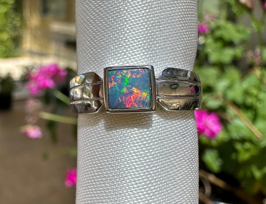 Australian opal ring Sterling Silver size 7