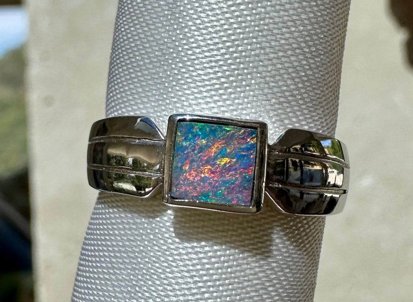 Australian opal ring Sterling Silver size 7.25