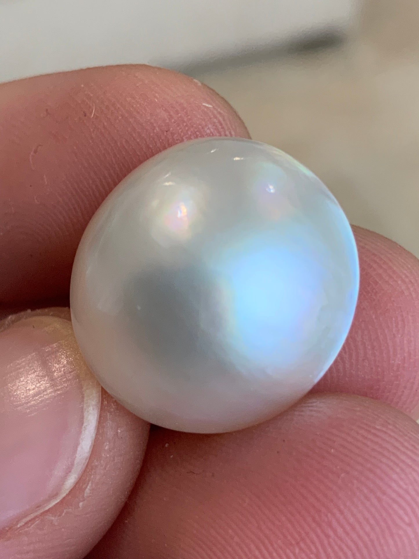 Opal Essence Australian Mabe Blister Pearl White Round pendant or ring  