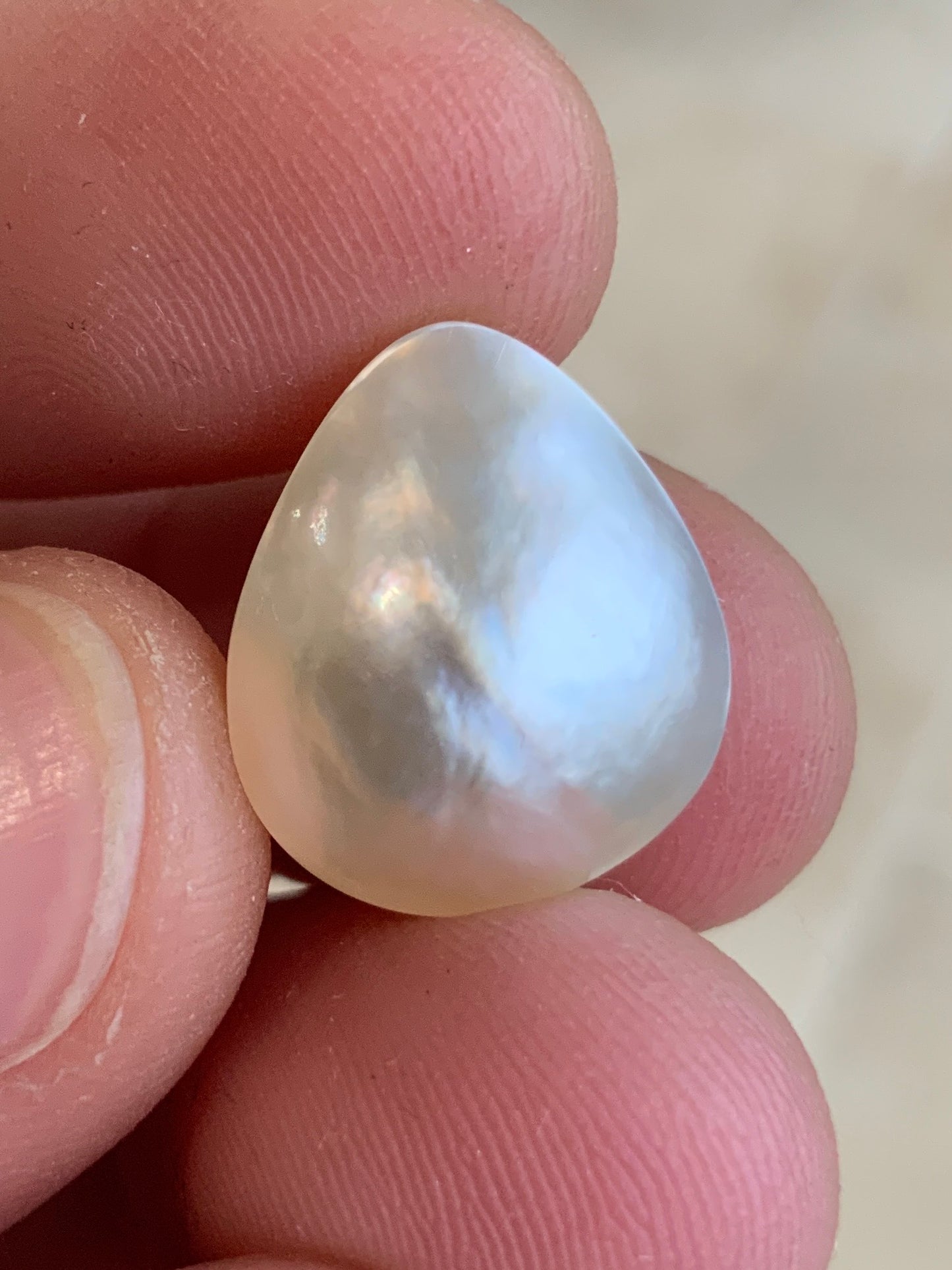 Opal Essence Australian Mabe Blister Pearl White Teardrop pendant or ring  