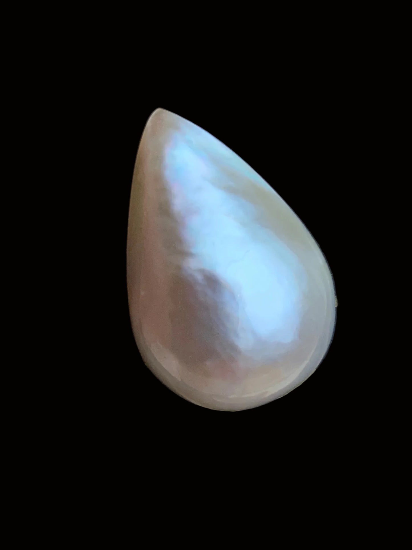 Opal Essence Australian Mabe Blister Pearl White teardrop pendant or ring  