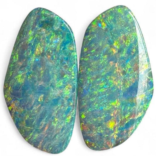 Australian natural opal doublet matching pair