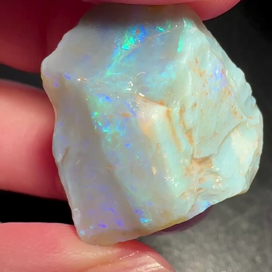 Opal Essence Australian Lambina Rough Grey Base opal multicolored Unset 