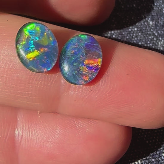 Australian Gem Grade Opal Triplet Pair 10x8mm