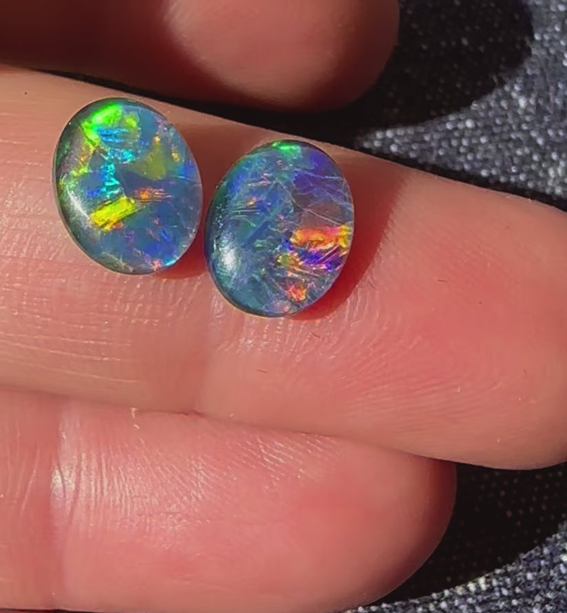 Australian Gem Grade Opal Triplet Pair 10x8mm