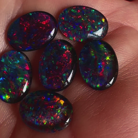 6 Australian Opal Triplets 14x10mm