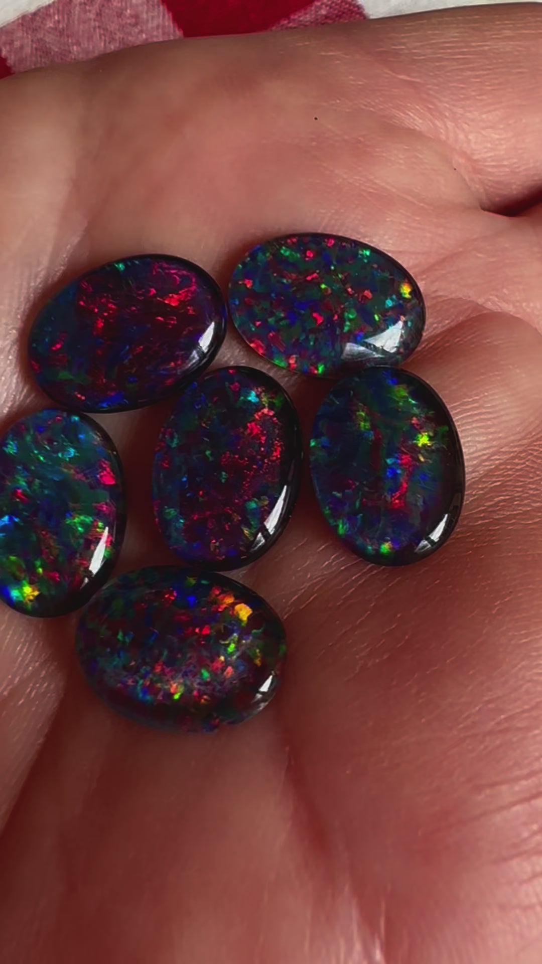 6 Australian Opal Triplets 14x10mm