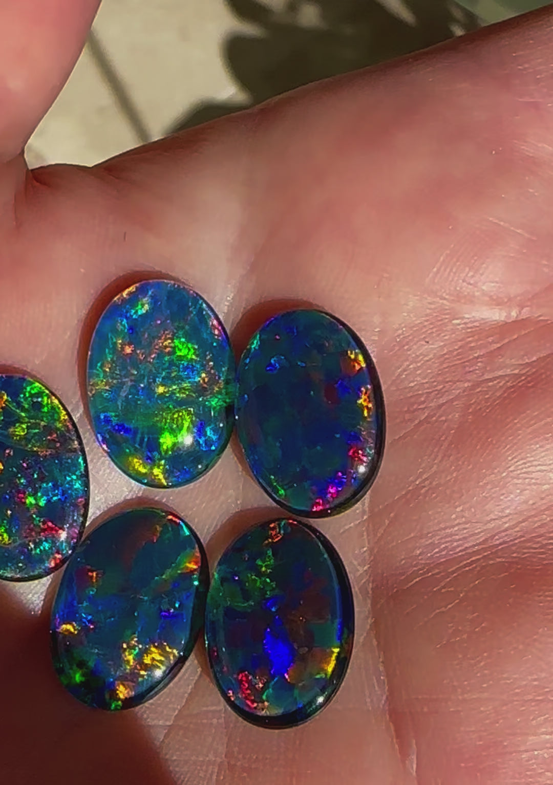 5 Australian Gem Opal Triplets 18x13mm 