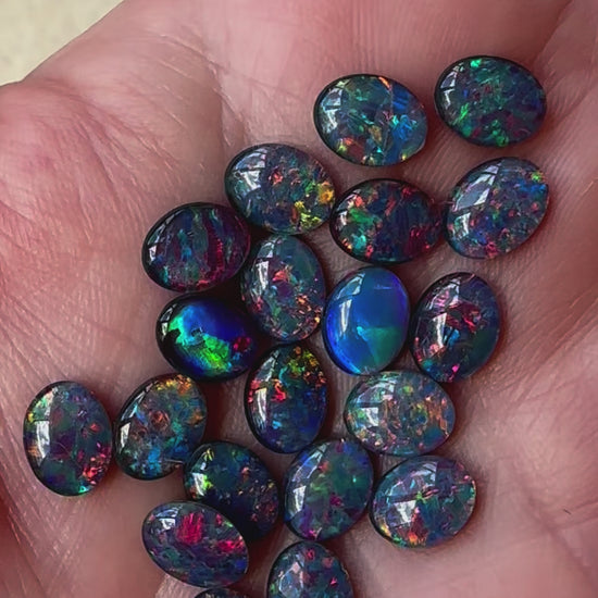 20 Australian Opal Triplets 9x7mm