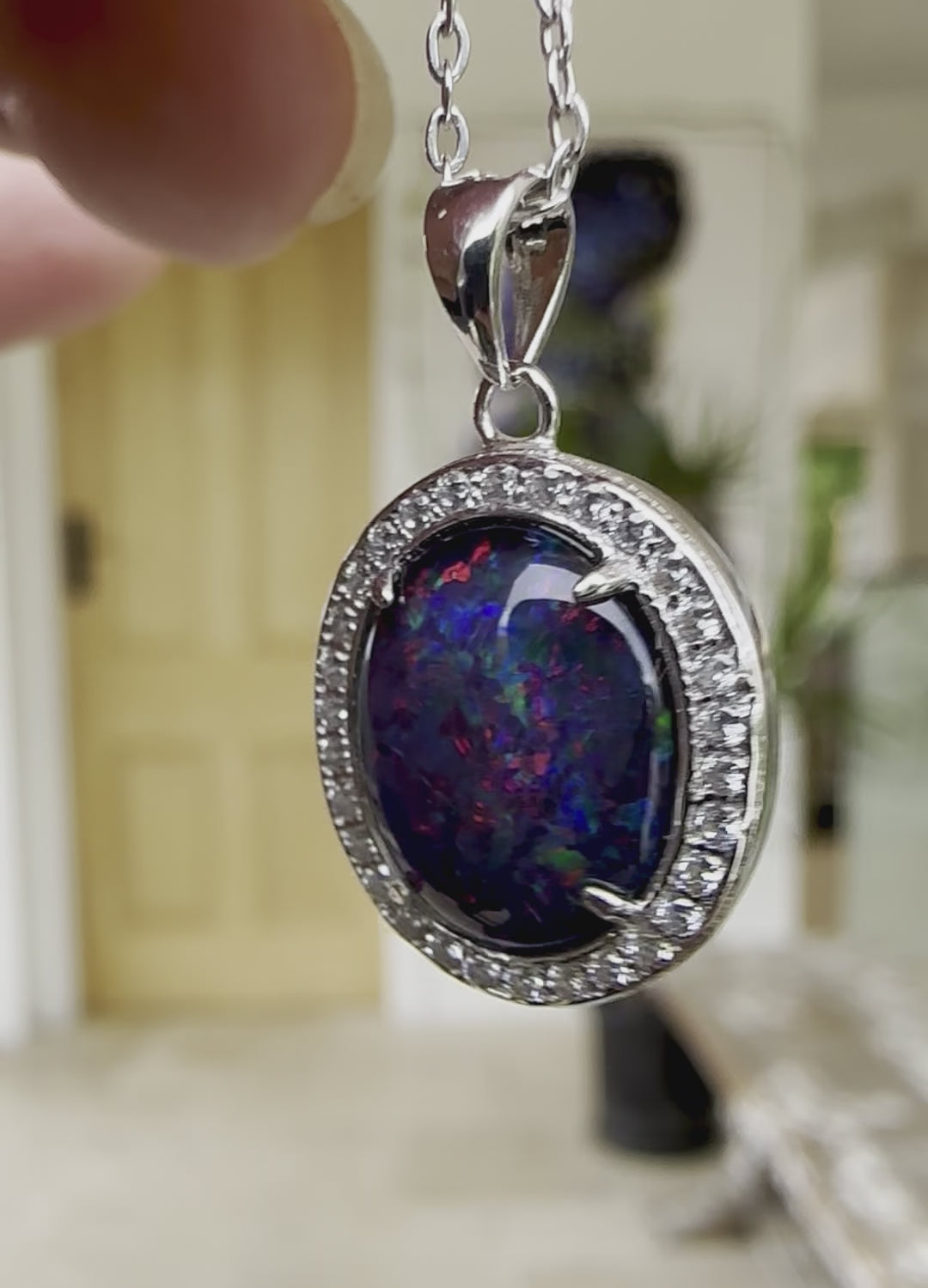 Stunning Australian Opal Charm Pendant. 