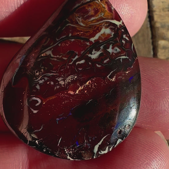 Tear Drop Australian Natural Boulder Opal 37.2 cts