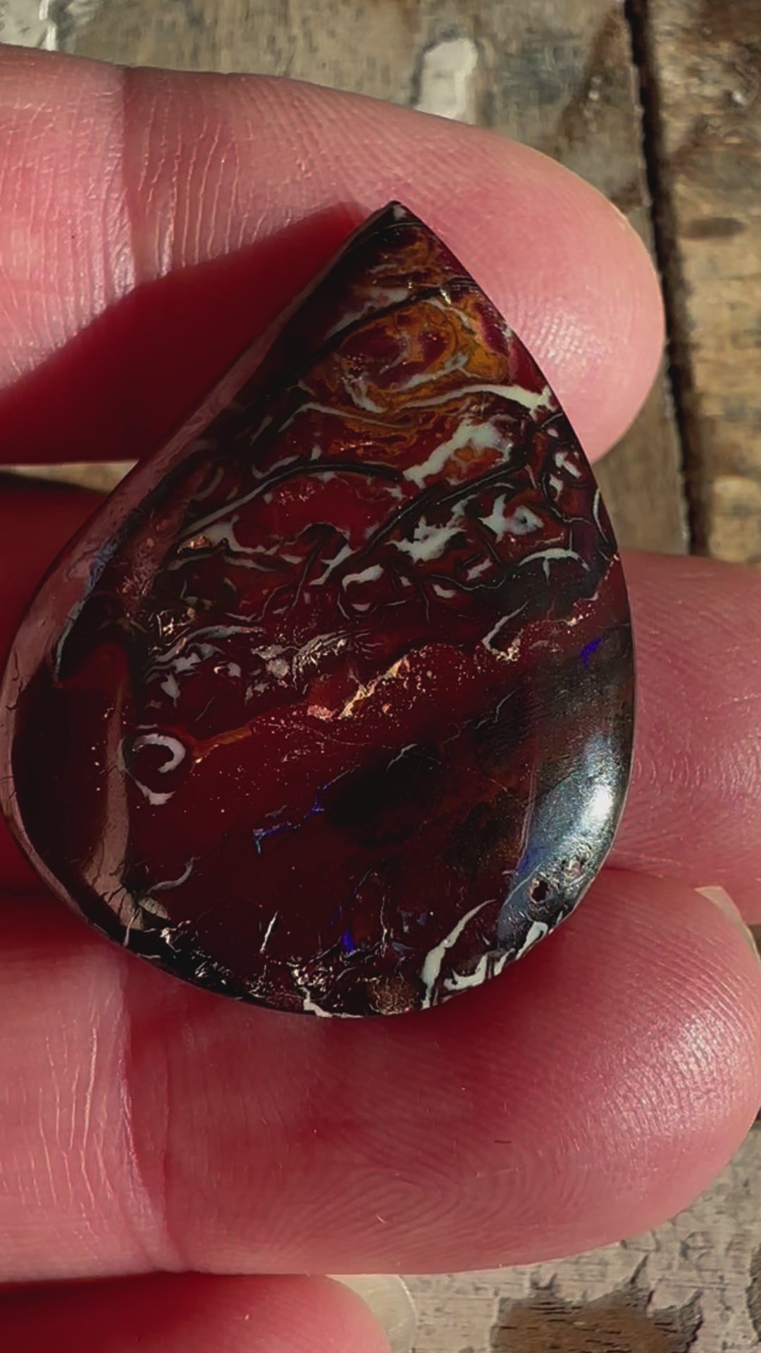 Tear Drop Australian Natural Boulder Opal 37.2 cts