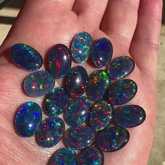 20 Australian Opal Triplets 14x10mm 