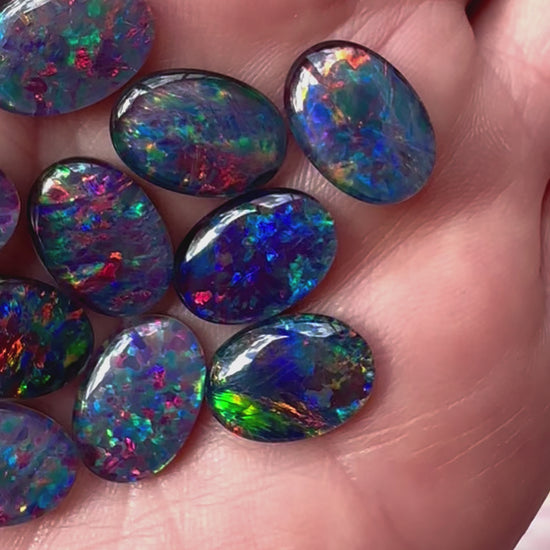 10 Australian Opal Triplets 14x10mm