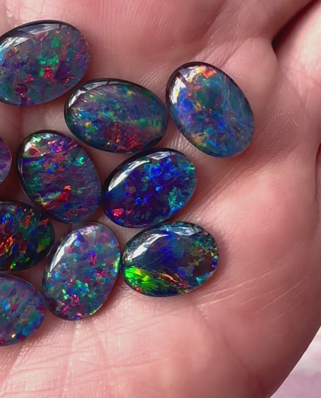 10 Australian Opal Triplets 14x10mm