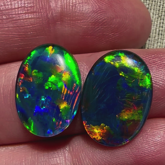 Matching gem grade 18x13mm Australian opal triplets