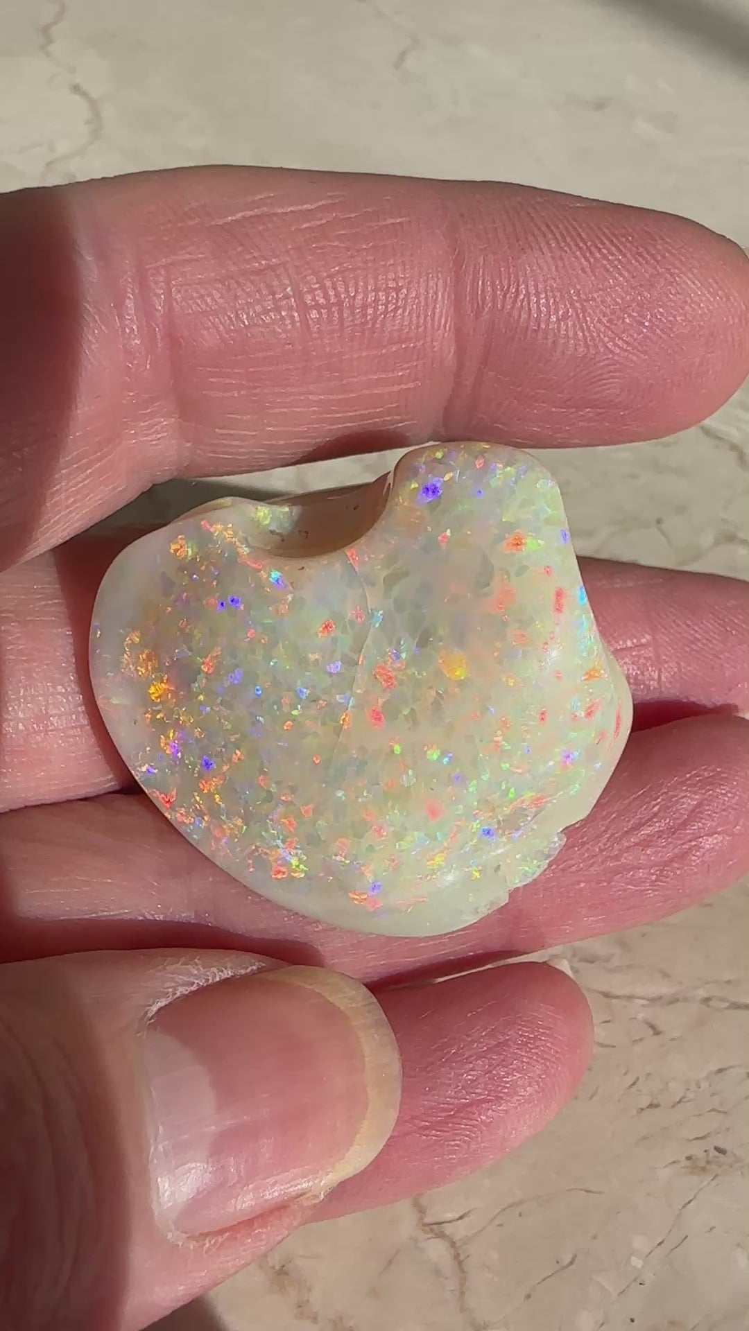 Opal Essence Opalized Cockle Shell multicoloured Pendant 
