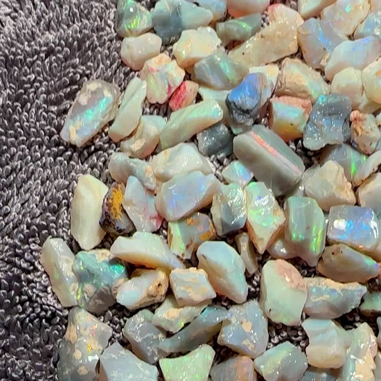 Opal Essence Australian Lambina Multicolored Crystal Opal Small Stone parcel 93.3 grams 