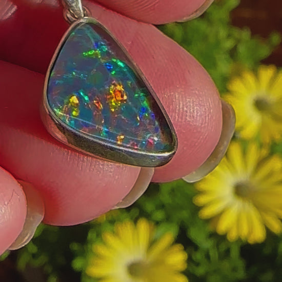 Australian gem opal triplet pendant