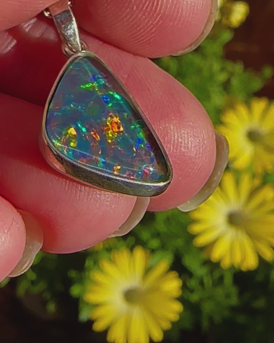 Australian gem opal triplet pendant