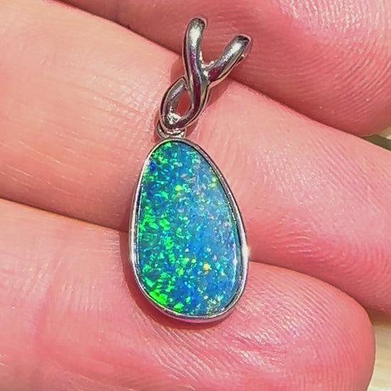 Australian sterling silver opal pendant