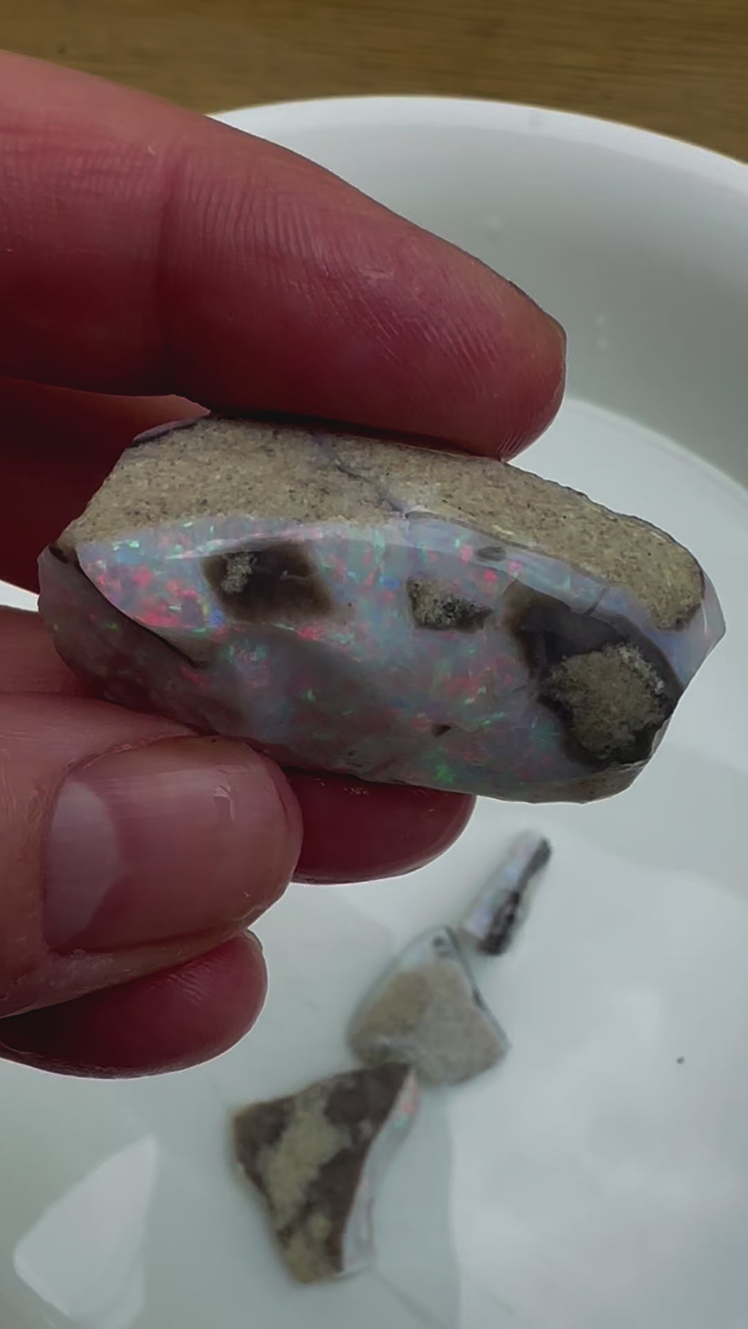 Australian Mintabie grey base rough opal