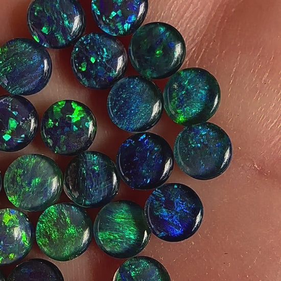 36 Genuine opal triplets 5mm rounds