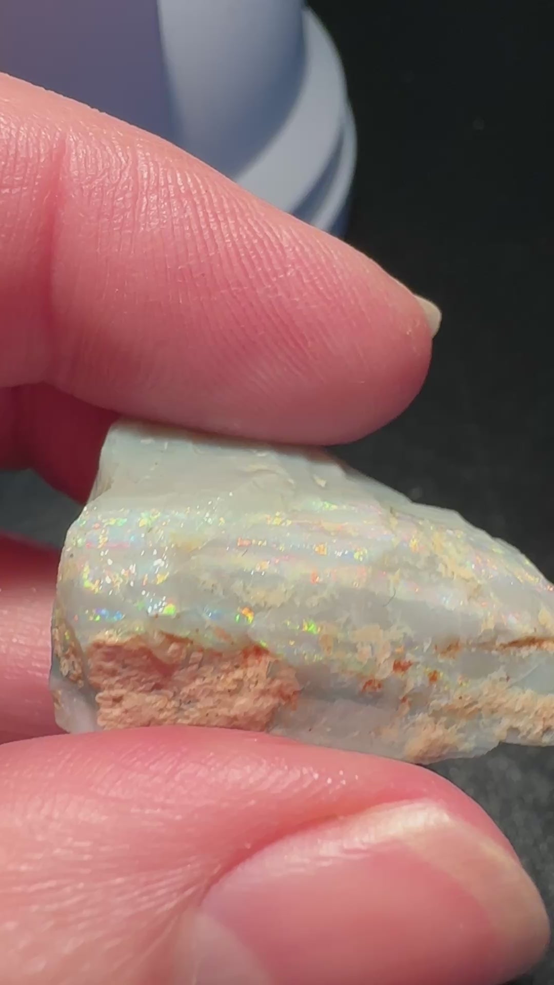 Opal Essence Australian Lambina Rough Grey Base opal multicolored Unset 