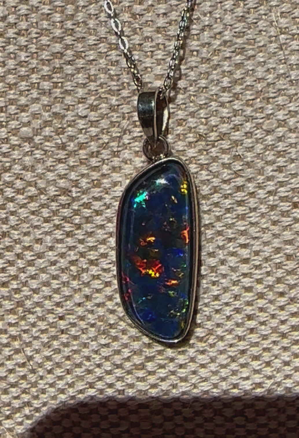 Australian Gem Opal Triplet Sterling Silver Pendant