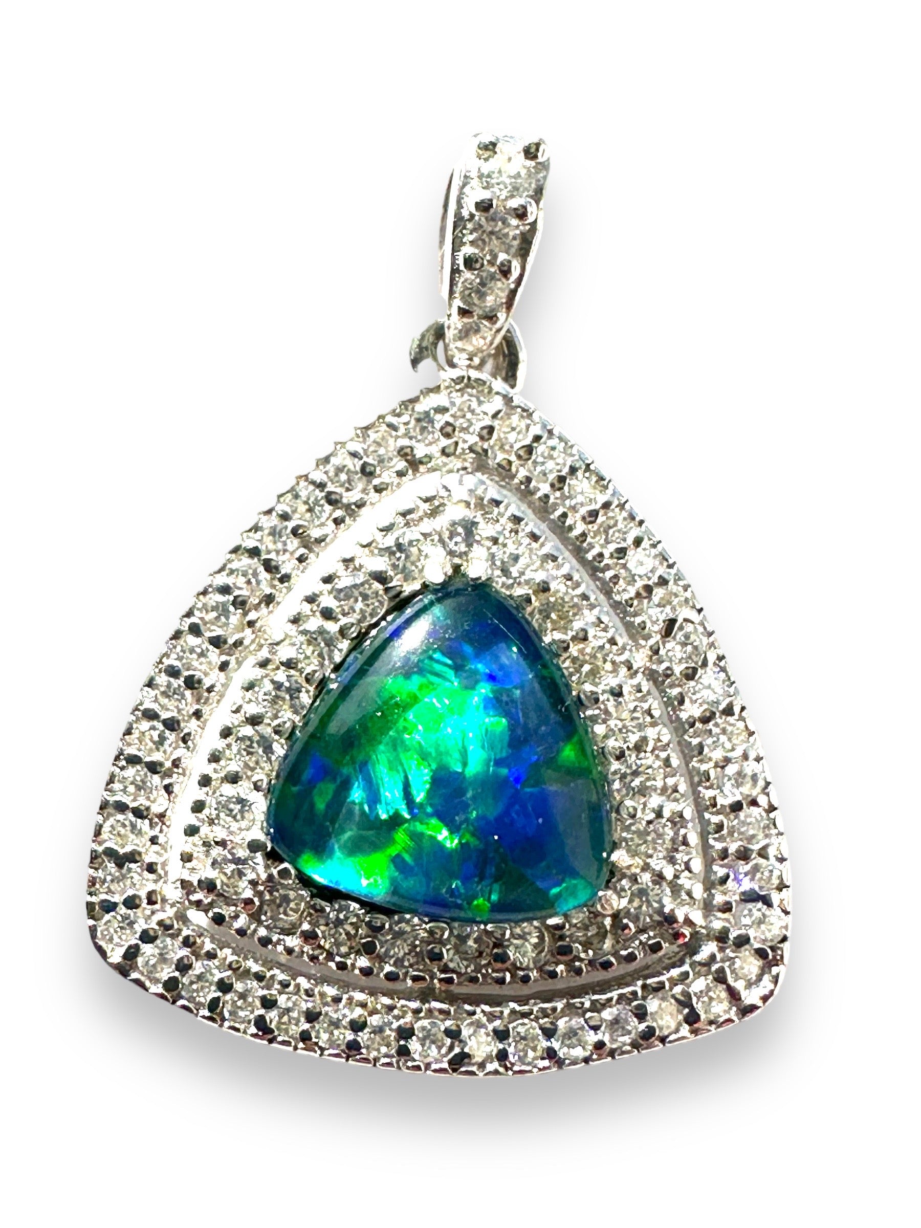 Gorgeous Australian Triplet Opal and Sterling Silver Pendant.