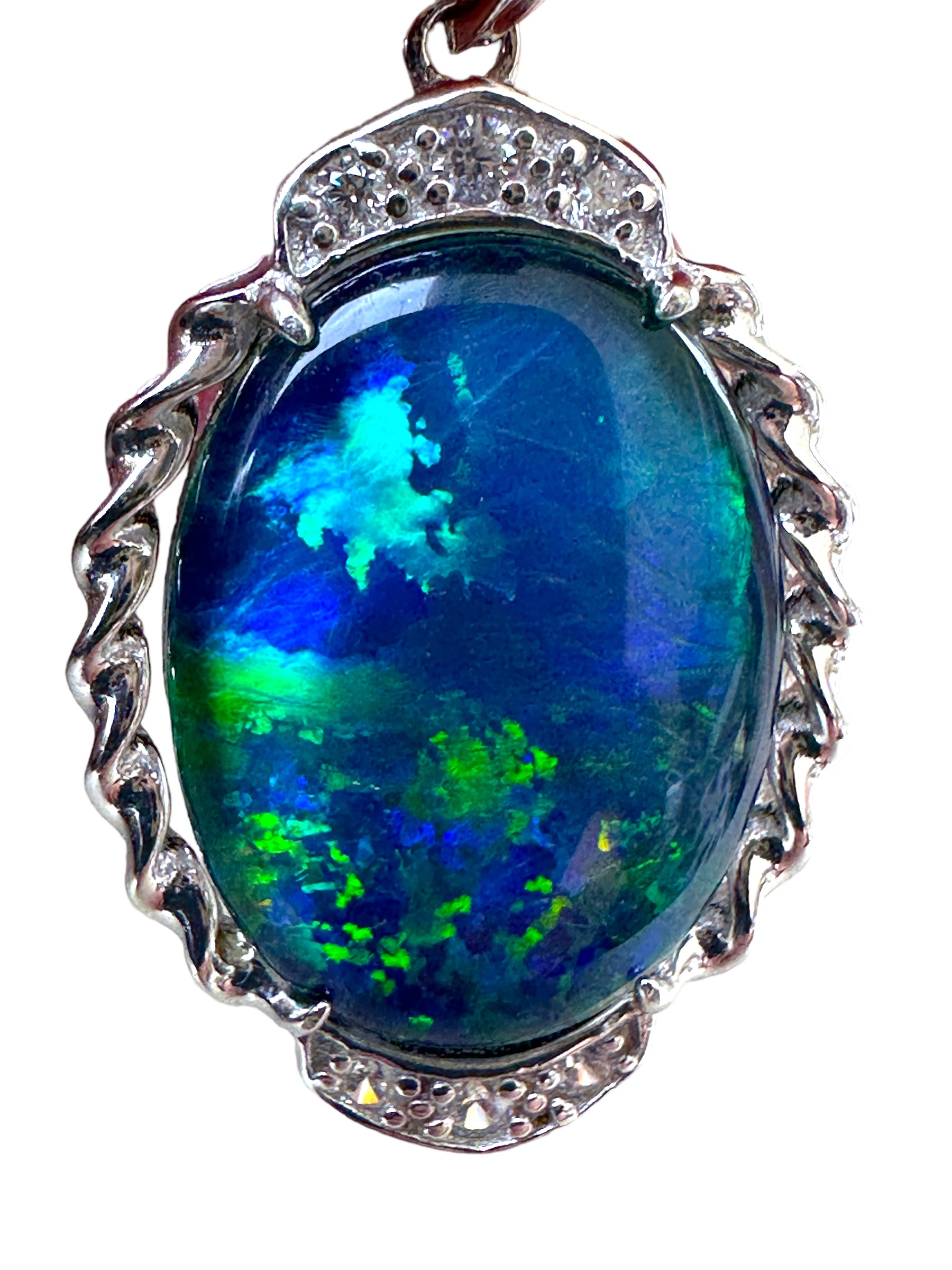 Brilliant flashing Australian Opal Pendant.