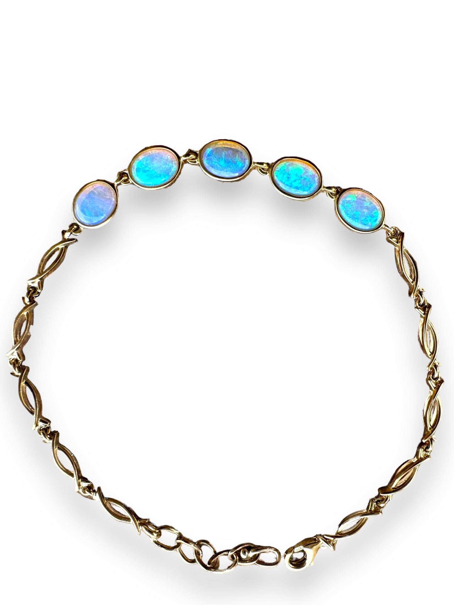 Opal bracelet set in 9k gold - Opal Essence Wholesalers 