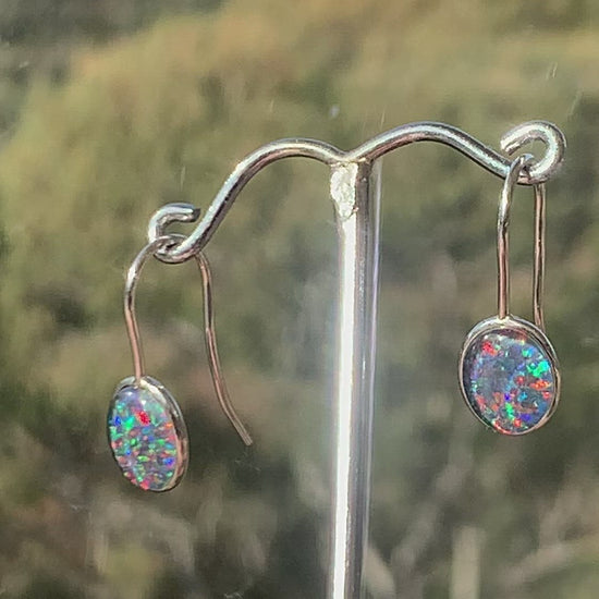 sterling silver and opal earrings