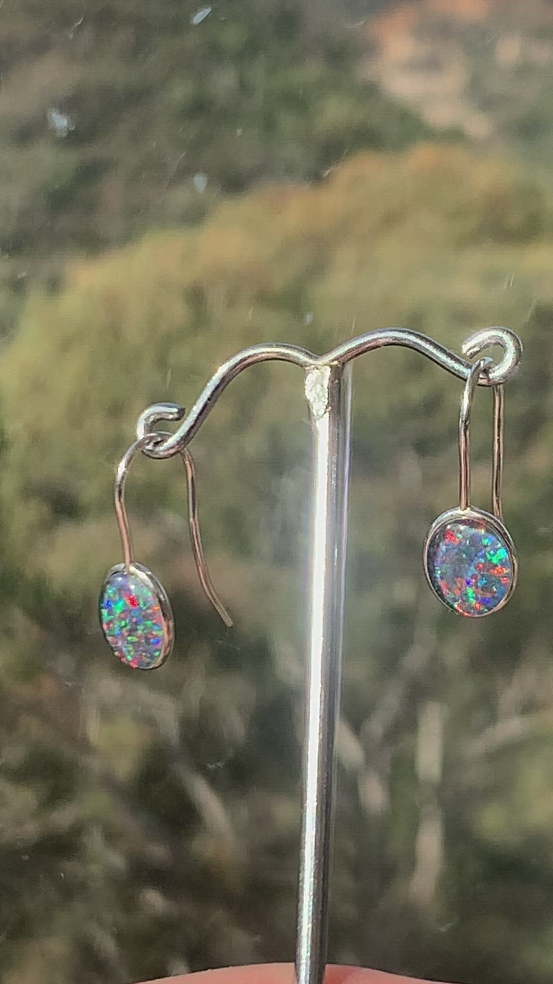 sterling silver and opal earrings
