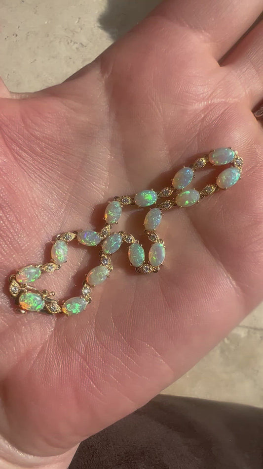 Opal and Diamond Tennis bracelet