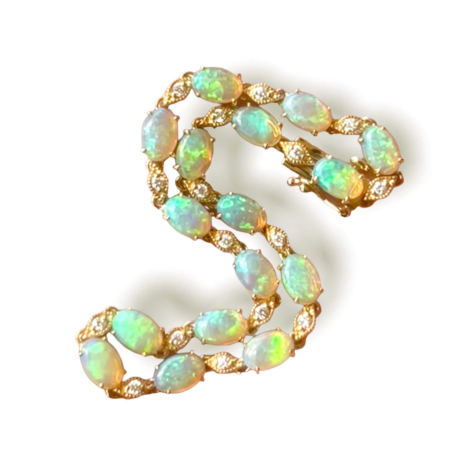 Opal and Diamond Tennis bracelet - Opal Essence Wholesalers 