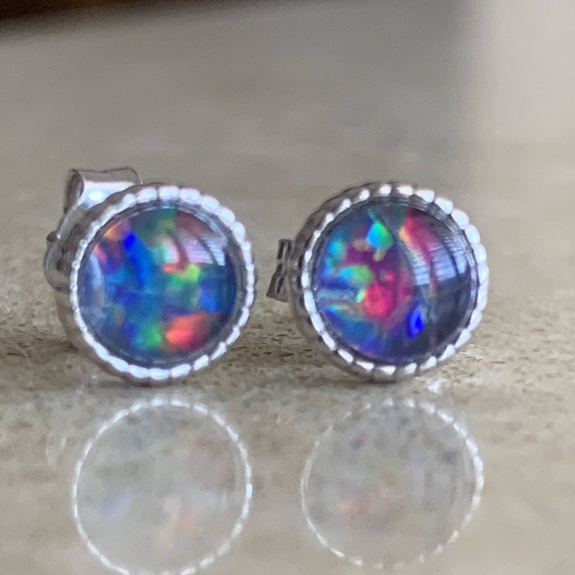 Opal Triplet Stud Earrings - Opal Essence Wholesalers 
