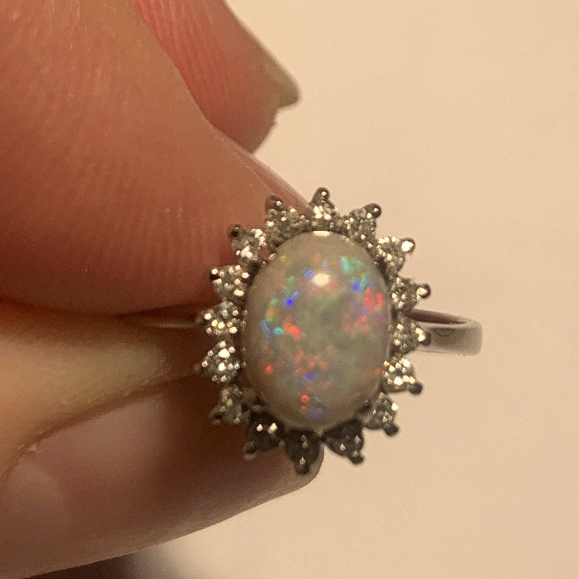 Opal and diamond ring - Opal Essence Wholesalers 